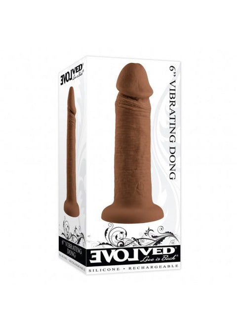 Evolved 6" Vibrating Dong Dark