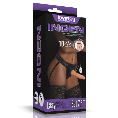 Lovetoy Ingen 7.5" Vibrating Strap on Set - LV715116