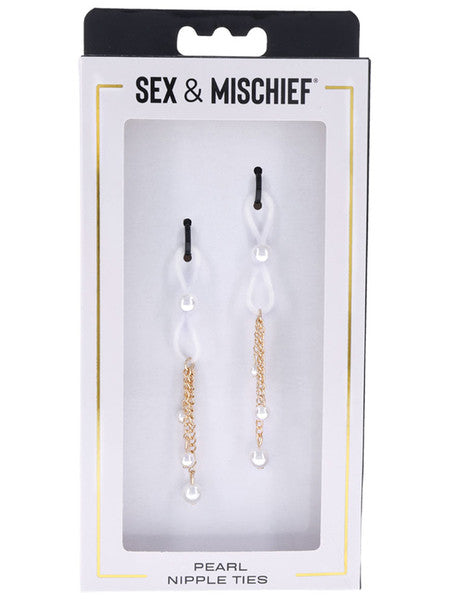 Sex & Mischief Pearl Nipple ties by Peaches and Cream - Peaches and Cream