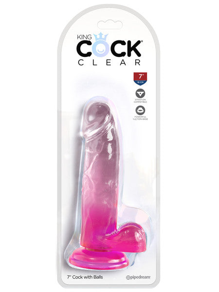 King Cock Clear Pink 7" with Balls