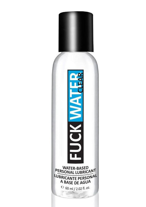 Bottle of water-based personal lubricant with visible branding on a white background