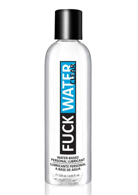 Bottle of Fuck Water personal lubricant on a white background
