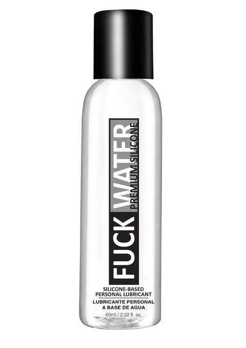 Silicone-based personal lubricant bottle on a white background