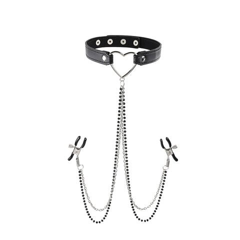 Sportsheets Amor Collar with Nipple Clamps