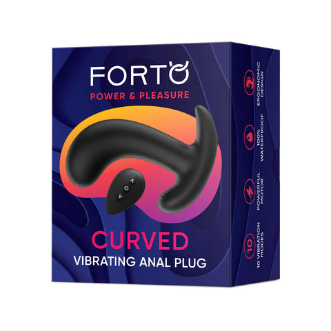 Forto Curved Vibrating Anal Plug Black