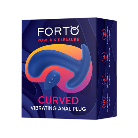 Forto Curved Vibrating Anal Plug Blue