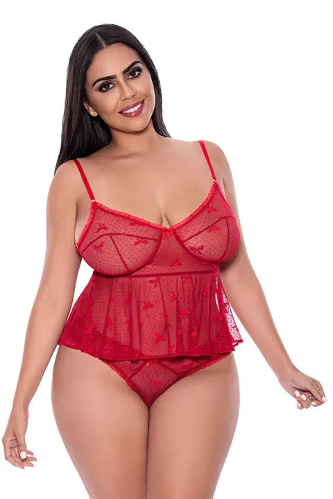 Exposed With Love Camisole & Cheeky Panty Set 2XL