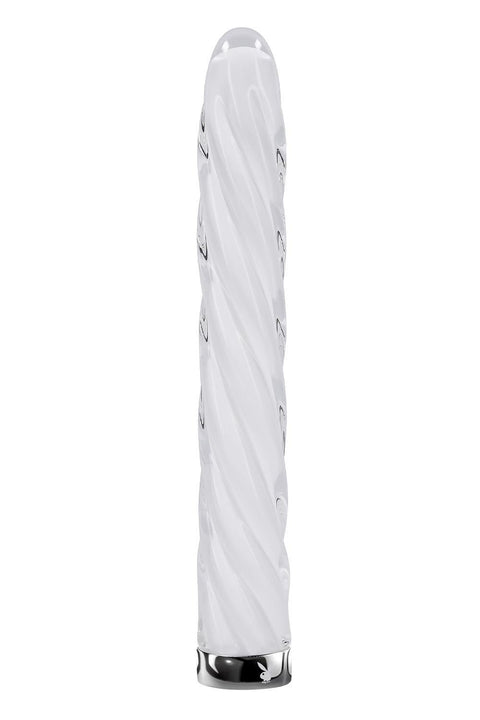 Playboy In A Twist Glass Vibrator