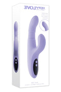 Purple electronic device with 'Evolved' branding on a white background