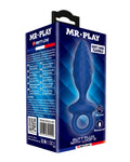 MR PLAY butt plug packaging with blue silicone product on a white background