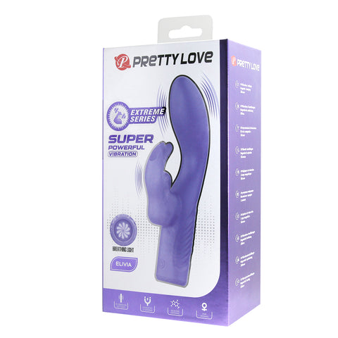 Purple toy packaging with 'Pretty Love' branding on a white background