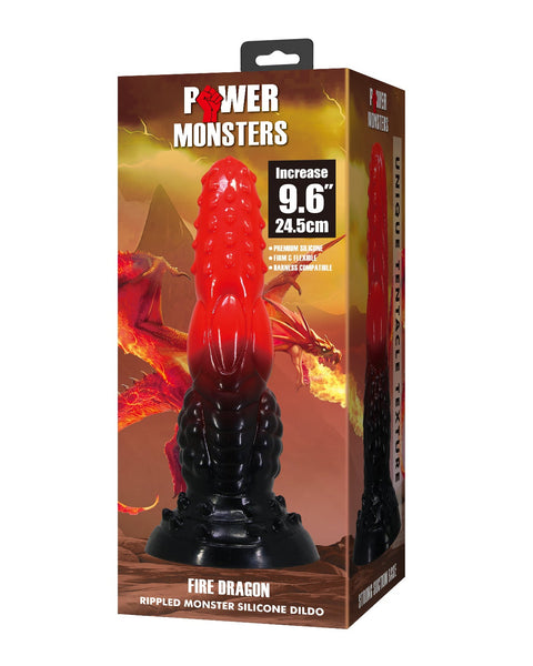Power Monsters Fire Dragon 9.6" Fantasy/Tentacle Dildo