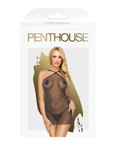 Penthouse Bombshell Dress Chemise Black L/XL 5812
