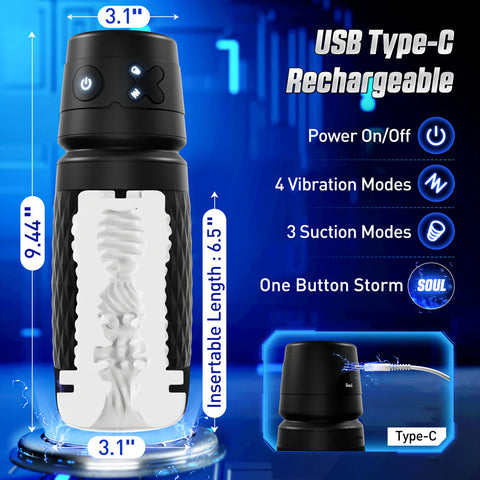 Cyberskin The Warrior Sucking & Vibrating Auto Masturbator