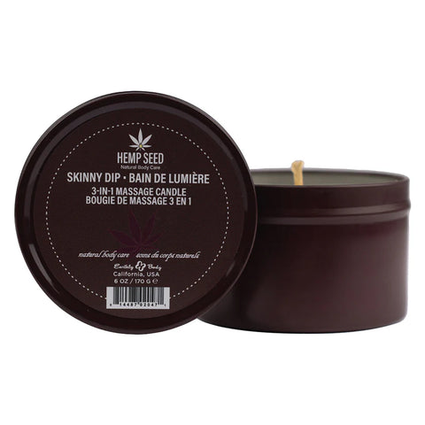 Earthly Body 3-in-1 Hemp Seed Skinny Dip Massage Candle 6oz