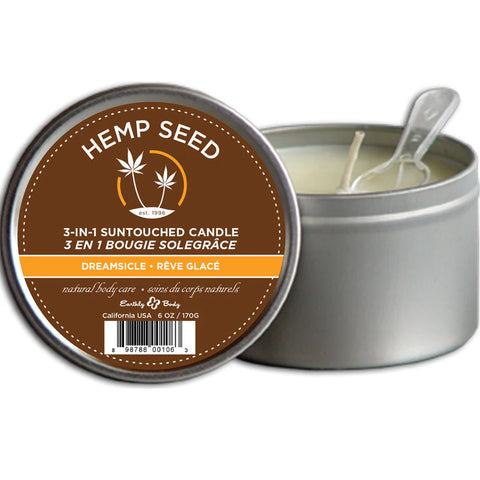 Earthly Body 3-in-1 Hemp Seed Dreamsicle Massage Candle 6oz
