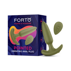 Forto Pointed Vibrating Anal Plug Green