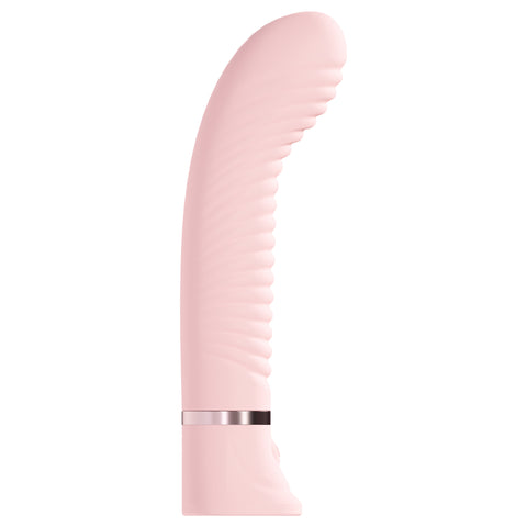 Loveline Divine 10 function Ribbed G-spot Vibe Silicone Rechargeable Waterproof - Pink