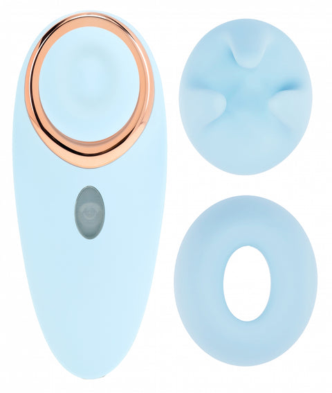 Loveline Aurie Interchangeable Head Clitoral Air Pulse Vibe Blue