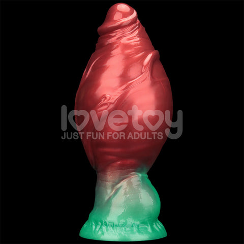 Lovetoy AEROSX Pump Up The Pleasure Dual Density Silicone Inflatable Dildo Red/Green 7.5"