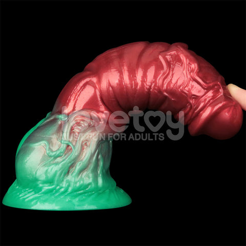 Lovetoy AEROSX Pump Up The Pleasure Dual Density Silicone Inflatable Dildo Red/Green 7.5"