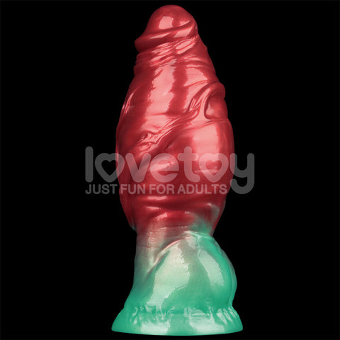 Lovetoy AEROSX Pump Up The Pleasure Dual Density Silicone Inflatable Dildo Red/Green 7.5"