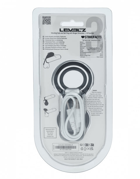 Levelz Vibrating Cock And Ball Ring With Winged Stimulator