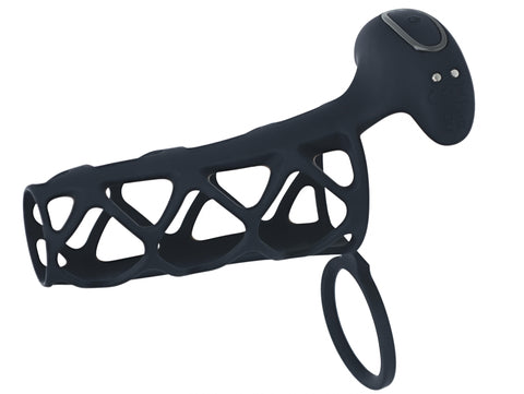 Levelz Vibrating Cage Silicone Cock Sleeve & Ball Ring