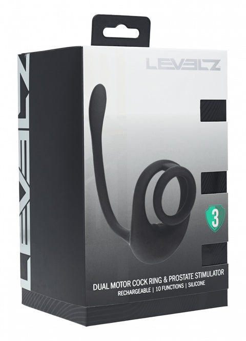 Levelz Dual Motor Silicone Cock Ring With Prostate Stimulator