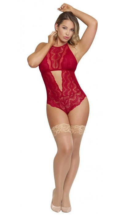 Exposed Sugar & Spice Teddy with Snap Crotch Red S/M M254