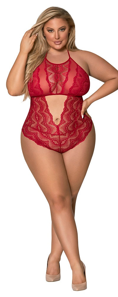 Exposed Sugar & Spice Teddy with Snap Crotch Red Queen M254