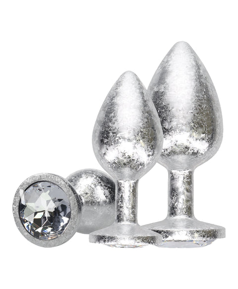 Ouch New York Metal Butt Plug Set Silver
