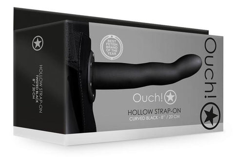 Ouch Curved Hollow Strap 8" Black