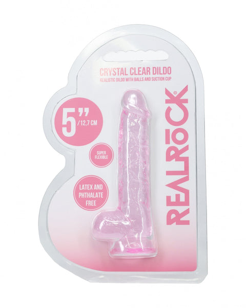 Realrock Realistic Dildo with Balls 5" Pink