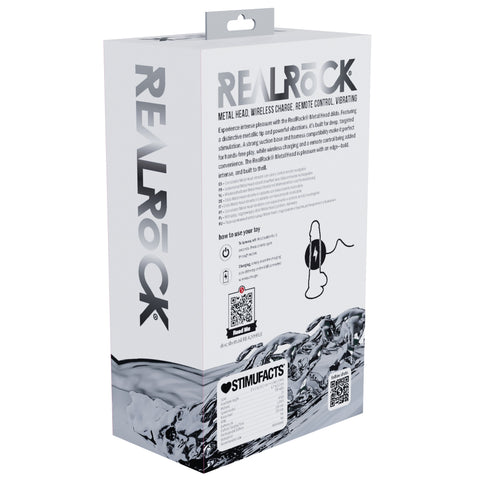 RealRock Wireless Rechargeable Remote Control Metalhead Vibrating Dildo 6"