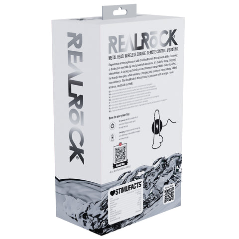 RealRock Wireless Rechargeable Remote Control Metalhead Vibrating Dildo 7"