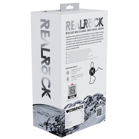 RealRock Wireless Rechargeable Remote Control Metalhead Vibrating Dildo 8"