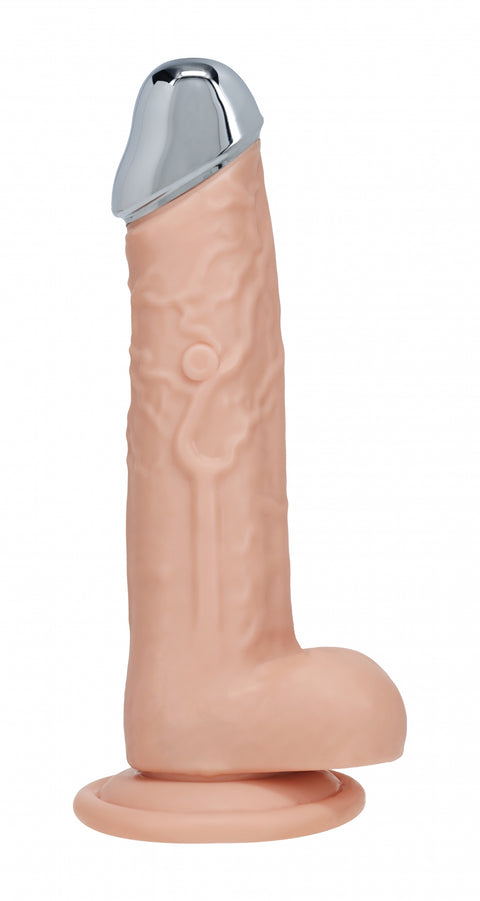 RealRock Wireless Rechargeable Remote Control Metalhead Vibrating Dildo 8"