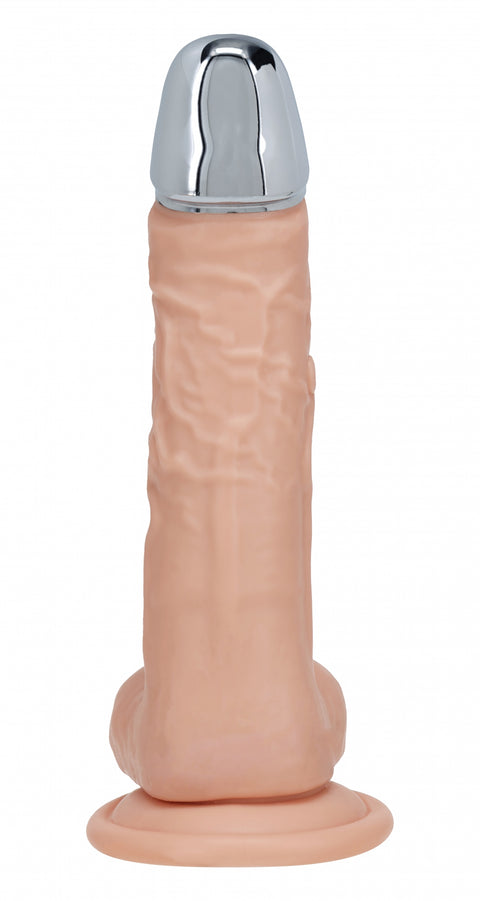 RealRock Wireless Rechargeable Remote Control Metalhead Vibrating Dildo 8"
