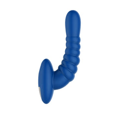 Forto Ribbed Pro Vibrating Anal Massager Blue