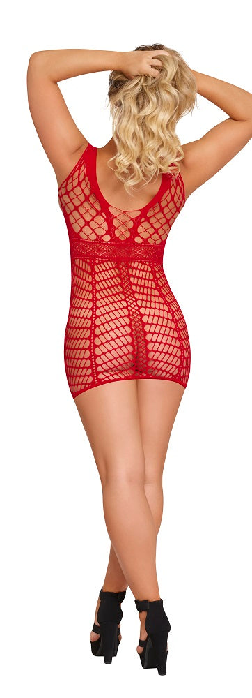 Seamless Crisscross Mini Dress OS Red S159