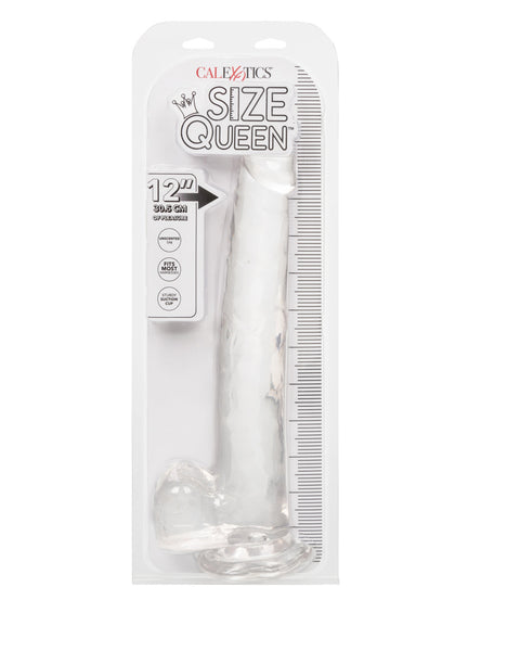 California Exotic Size Queen 12" Dong with Balls Clear