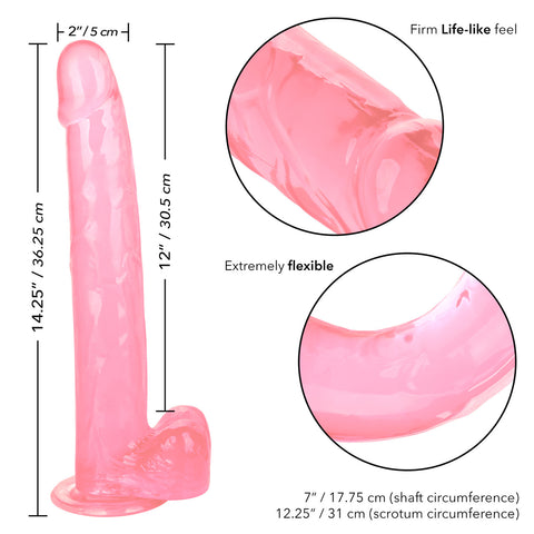 Cal Exotics Size Queen 12" Pink Dong w/ Balls