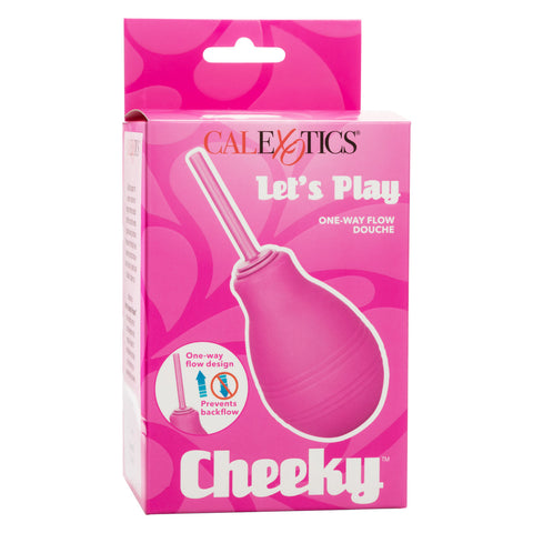 Pink packaging of a 'Cheeky' product with branding on a white background