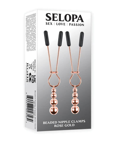 Selopa Beaded Nipple Clamps Rose Gold