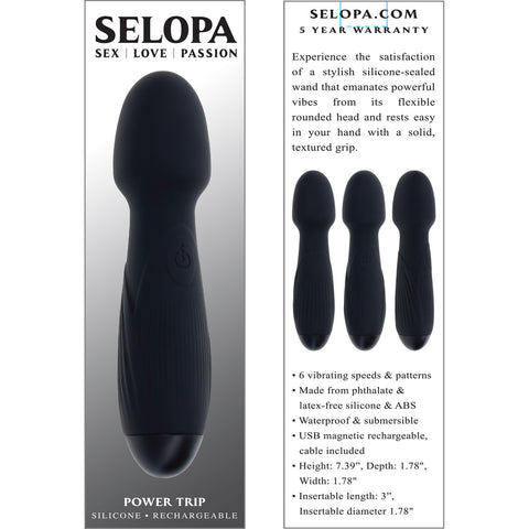 Selopa Power Trip Rechargeable Silicone Wand Style Vibrator