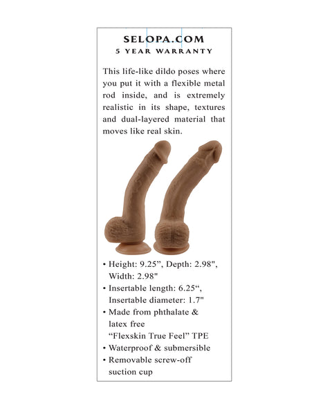 Selopa Natural Feel 7" Flexskin Dildo Dark