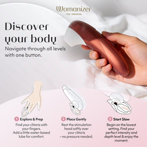 Womanizer Pro Pleasure Air Clitoral Suction Stimulator Bordeaux Red