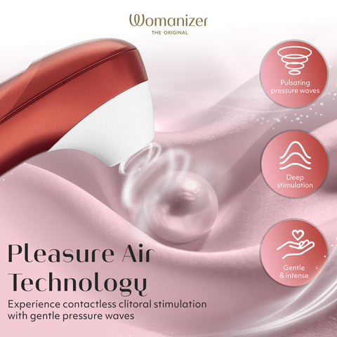 Womanizer Pro Pleasure Air Clitoral Suction Stimulator Bordeaux Red