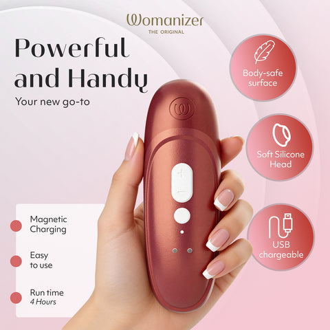 Womanizer Pro Pleasure Air Clitoral Suction Stimulator Bordeaux Red